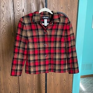 Sag Harbor Red and Brown Checkered Blazer
